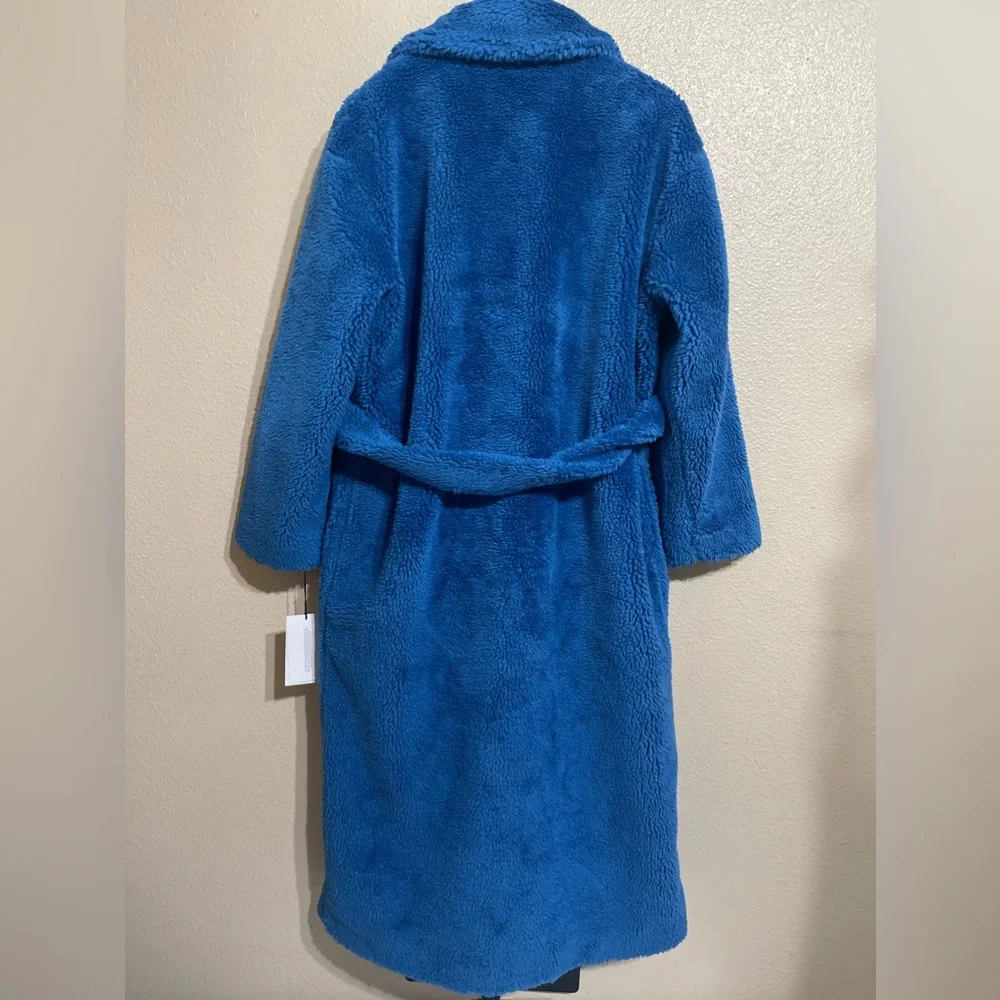 NWT UGG Alesandra Faux Fur Sherpa Teddy Long‎ Wrap Coat in Night Sky